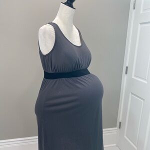 Oh Baby by Motherhood Charcoal Maxi Dress with Black Band